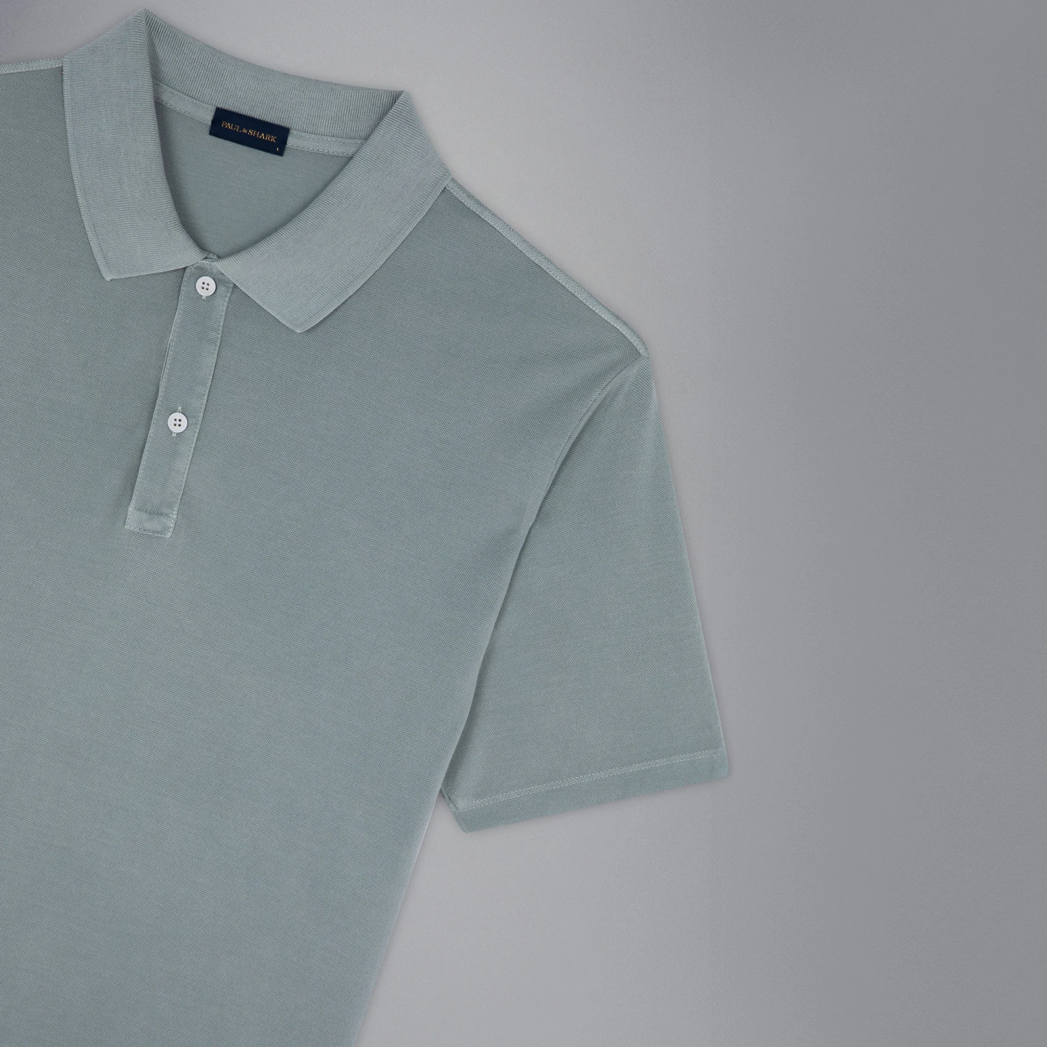 Paul&Shark Ether Green Garment Dyed Short Sleeve Cotton Polo Shirt - PAUL & SHARK 8 Paul&Shark Ether Green Garment Dyed Short Sleeve Cotton Polo Shirt - PAUL & SHARK - Image 6