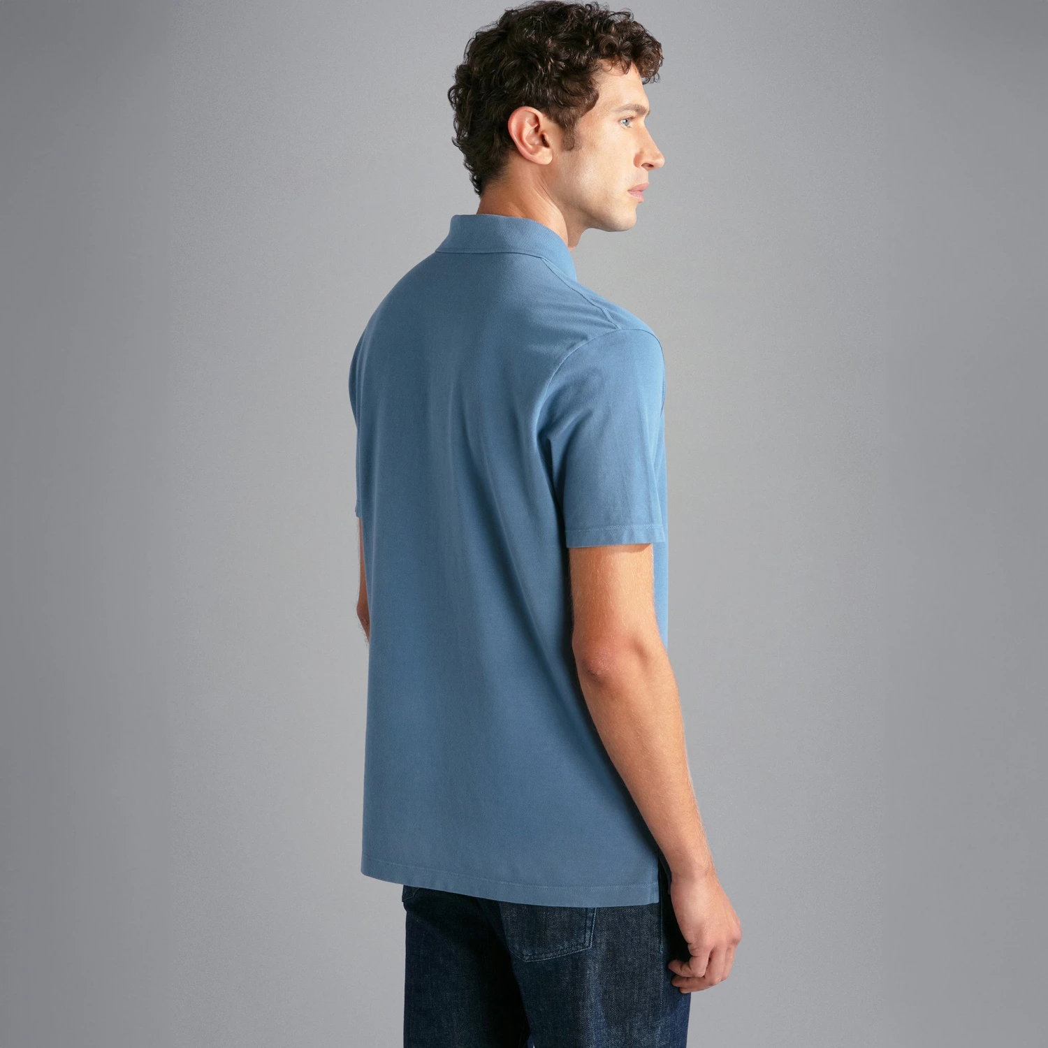 Paul&Shark Denim Blue Garment Dyed Short Sleeve Cotton Polo Shirt - PAUL & SHARK 5 Paul&Shark Denim Blue Garment Dyed Short Sleeve Cotton Polo Shirt - PAUL & SHARK - Image 3