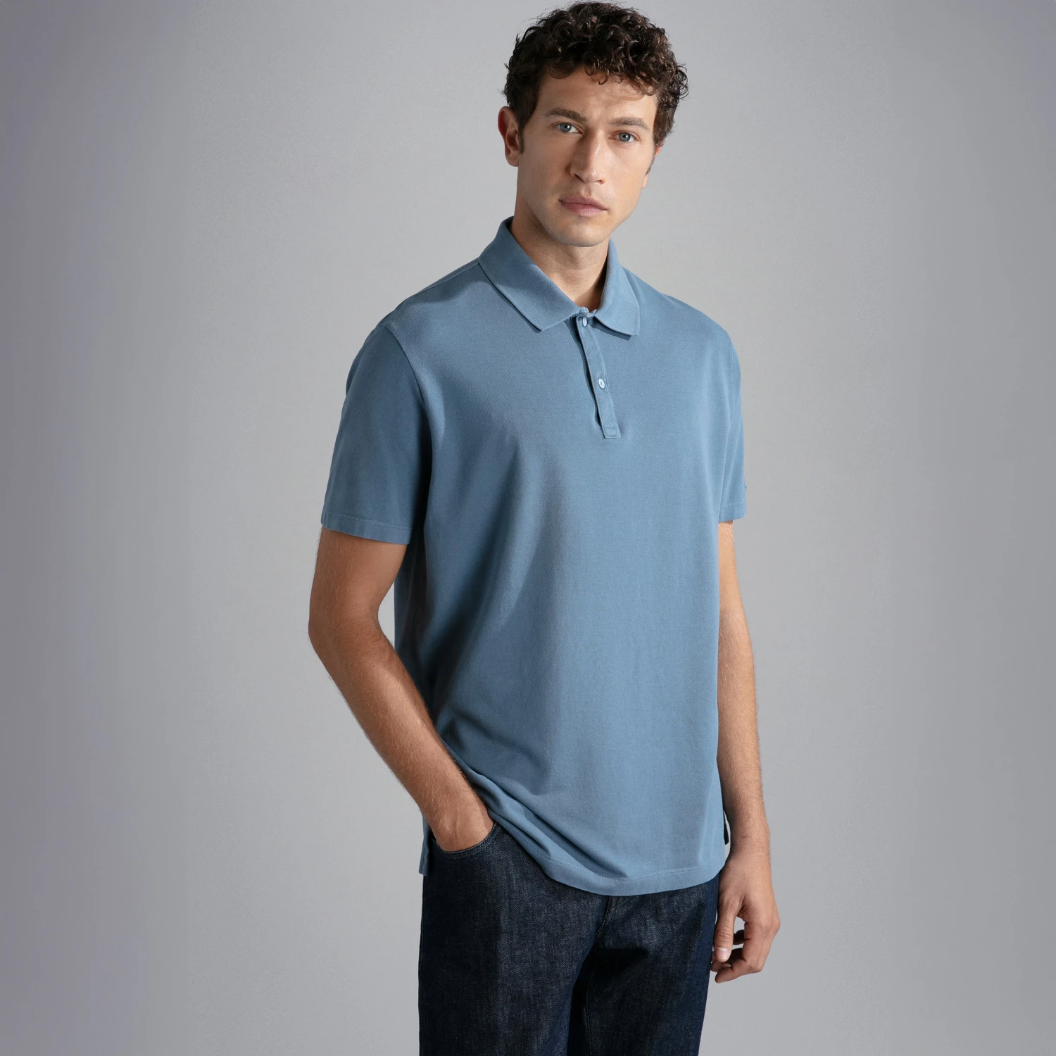 Paul&Shark Denim Blue Garment Dyed Short Sleeve Cotton Polo Shirt - PAUL & SHARK 6 Paul&Shark Denim Blue Garment Dyed Short Sleeve Cotton Polo Shirt - PAUL & SHARK - Image 4