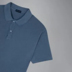 Paul&Shark Denim Blue Garment Dyed Short Sleeve Cotton Polo Shirt - PAUL & SHARK 13 Paul&Shark Denim Blue Garment Dyed Short Sleeve Cotton Polo Shirt - PAUL & SHARK -ETON Store 24411204 635 d