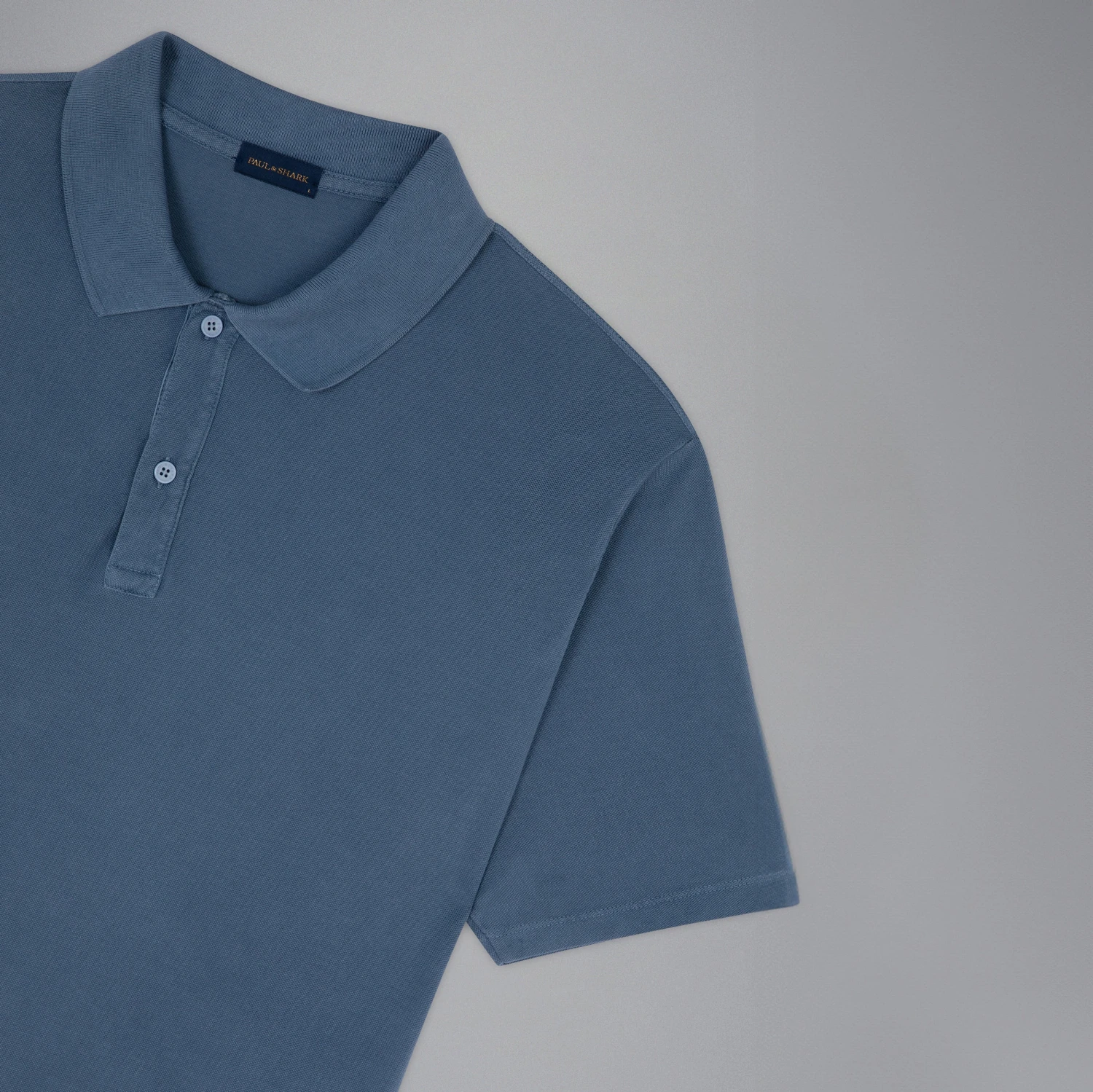 Paul&Shark Denim Blue Garment Dyed Short Sleeve Cotton Polo Shirt - PAUL & SHARK 8 Paul&Shark Denim Blue Garment Dyed Short Sleeve Cotton Polo Shirt - PAUL & SHARK - Image 6