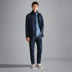 Paul&Shark Denim Blue Garment Dyed Short Sleeve Cotton Polo Shirt - PAUL & SHARK 12 Paul&Shark Denim Blue Garment Dyed Short Sleeve Cotton Polo Shirt - PAUL & SHARK -ETON Store 24411204 635 lf