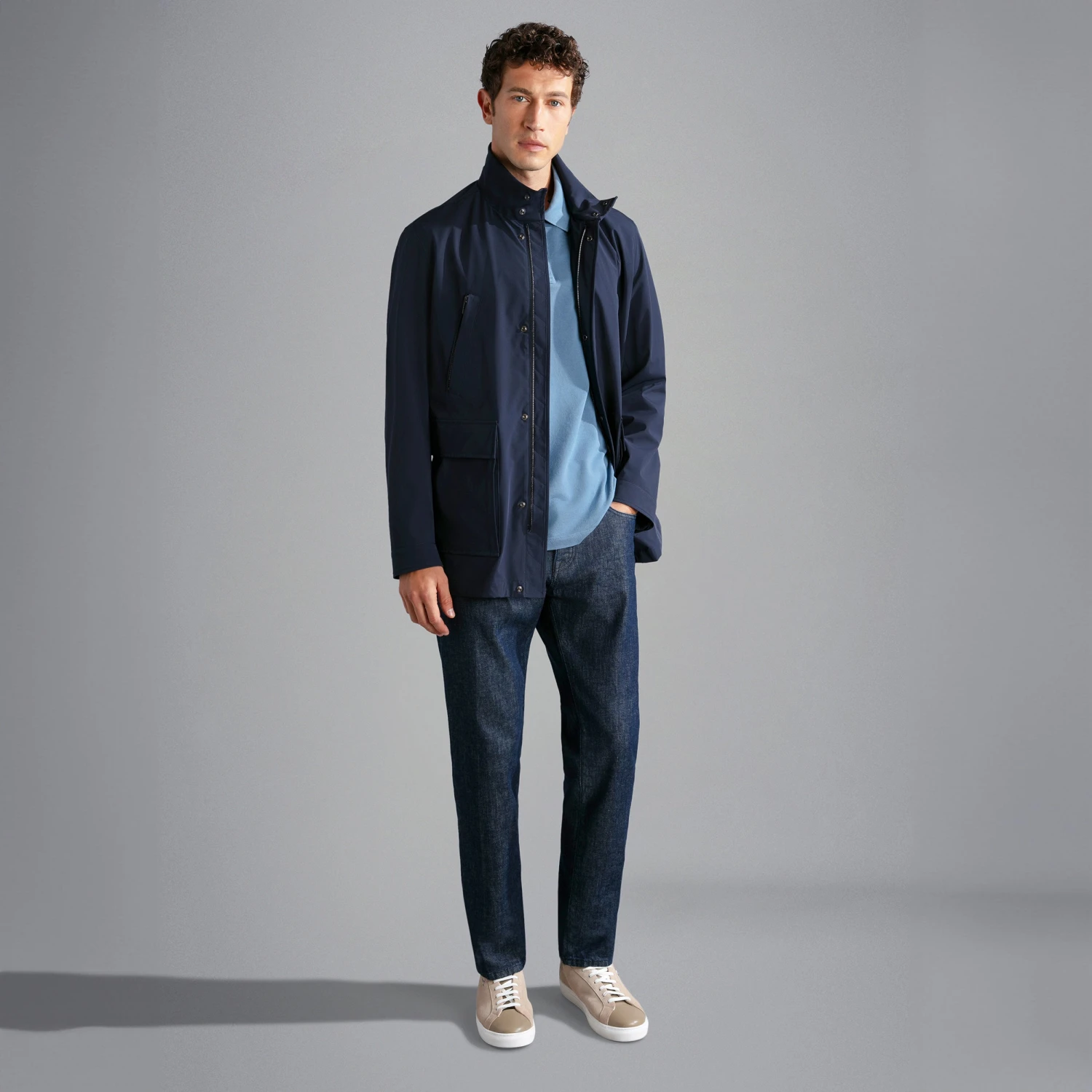 Paul&Shark Denim Blue Garment Dyed Short Sleeve Cotton Polo Shirt - PAUL & SHARK 7 Paul&Shark Denim Blue Garment Dyed Short Sleeve Cotton Polo Shirt - PAUL & SHARK - Image 5