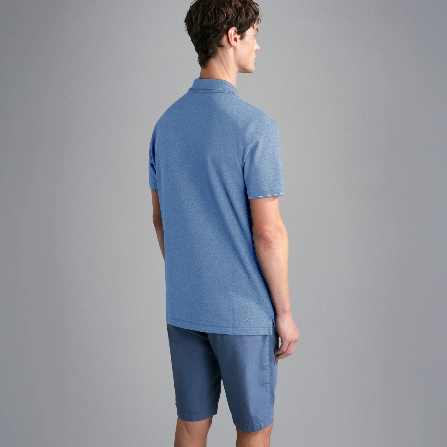 Paul&Shark Dutch Blue Melange Cotton Polo Shirt - PAUL & SHARK 9 Paul&Shark Dutch Blue Melange Cotton Polo Shirt - PAUL & SHARK - Image 7