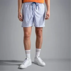 Paul&Shark Cornflower Blue & Orange Floral Swim Shorts - PAUL & SHARK 12 Paul&Shark Cornflower Blue & Orange Floral Swim Shorts - PAUL & SHARK -ETON Store 24415034S F05 II af