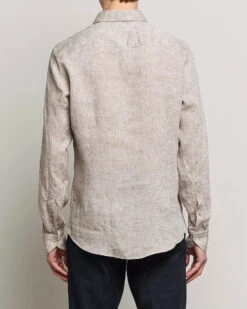 Beige Linen Fitted Body Shirt - Stenströms -ETON Store 24505311r 4