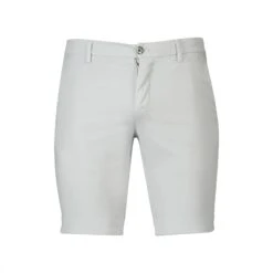 Steel Silver Stretch Cotton Bermuda Shorts - Mason's