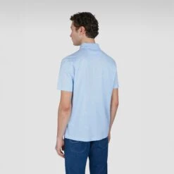 Paul&Shark Light Blue Shark Tag Piqué Cotton Polo With Linen Trims - Paul & Shark 10 Paul&Shark Light Blue Shark Tag Piqué Cotton Polo With Linen Trims - Paul & Shark -ETON Store 25411224 223 ab v