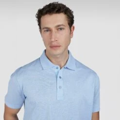 Paul&Shark Light Blue Shark Tag Piqué Cotton Polo With Linen Trims - Paul & Shark 11 Paul&Shark Light Blue Shark Tag Piqué Cotton Polo With Linen Trims - Paul & Shark -ETON Store 25411224 223 ad v