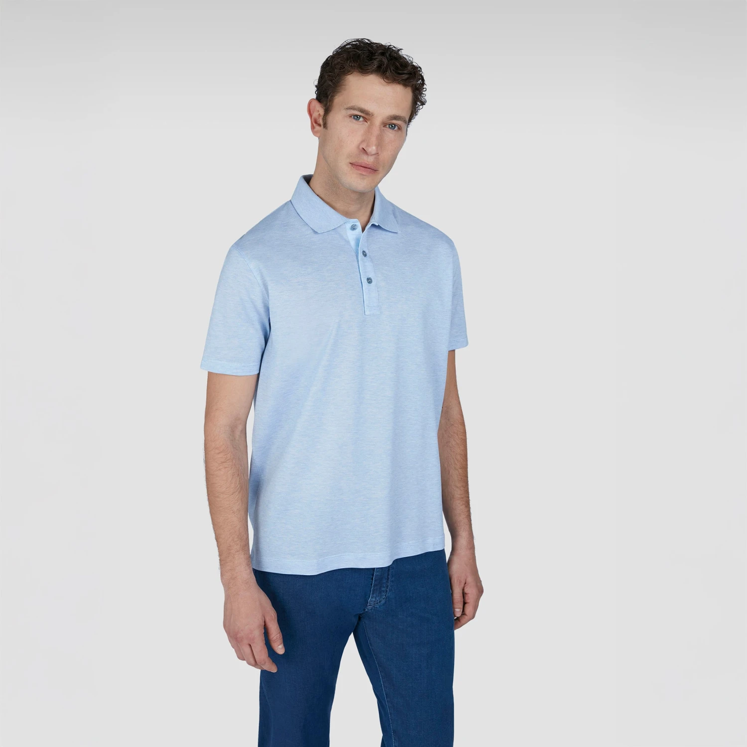 Paul&Shark Light Blue Shark Tag Piqué Cotton Polo With Linen Trims - Paul & Shark 4 Paul&Shark Light Blue Shark Tag Piqué Cotton Polo With Linen Trims - Paul & Shark - Image 2