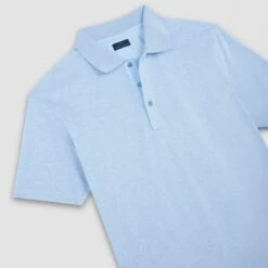 Paul&Shark Light Blue Shark Tag Piqué Cotton Polo With Linen Trims - Paul & Shark 12 Paul&Shark Light Blue Shark Tag Piqué Cotton Polo With Linen Trims - Paul & Shark -ETON Store 25411224 223 d v