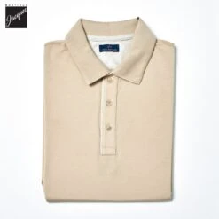 Paul&Shark Beige Shark Tag Piqué Cotton Polo With Linen Trims - Paul & Shark