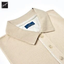 Paul&Shark Beige Shark Tag Piqué Cotton Polo With Linen Trims - Paul & Shark 12 Paul&Shark Beige Shark Tag Piqué Cotton Polo With Linen Trims - Paul & Shark -ETON Store 25411224 348 3
