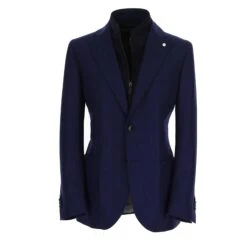 Royal Blue Solid Wool Hybrid Sport Jacket With Bib - Luigi Bianchi -ETON Store 2592 005029 01