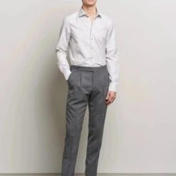 Grey/Beige Gingham Garment Wash Slimline Casual Shirt - Stenströms -ETON Store 26100011r 2