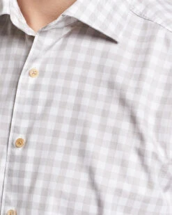 Grey/Beige Gingham Garment Wash Slimline Casual Shirt - Stenströms -ETON Store 26100011r 5