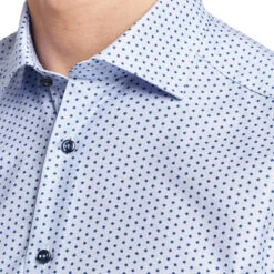 Light Blue Micro Flower Pattern Fitted Body Shirt - Stenströms 11 Light Blue Micro Flower Pattern Fitted Body Shirt - Stenströms -ETON Store 26103011r 5