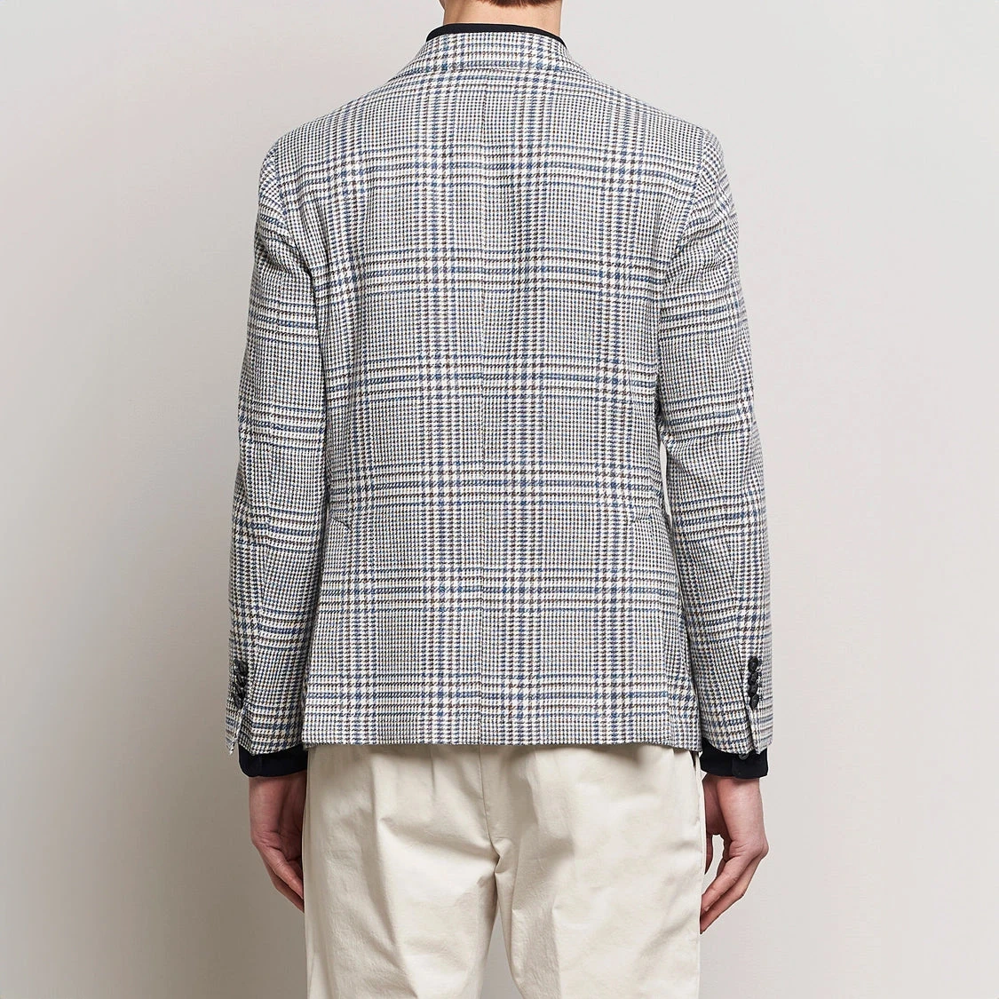 Blue Prince Of Wales Cotton Contemporary Fit Sport Jacket - L.B.M 1911 7 Blue Prince Of Wales Cotton Contemporary Fit Sport Jacket - L.B.M 1911 - Image 5