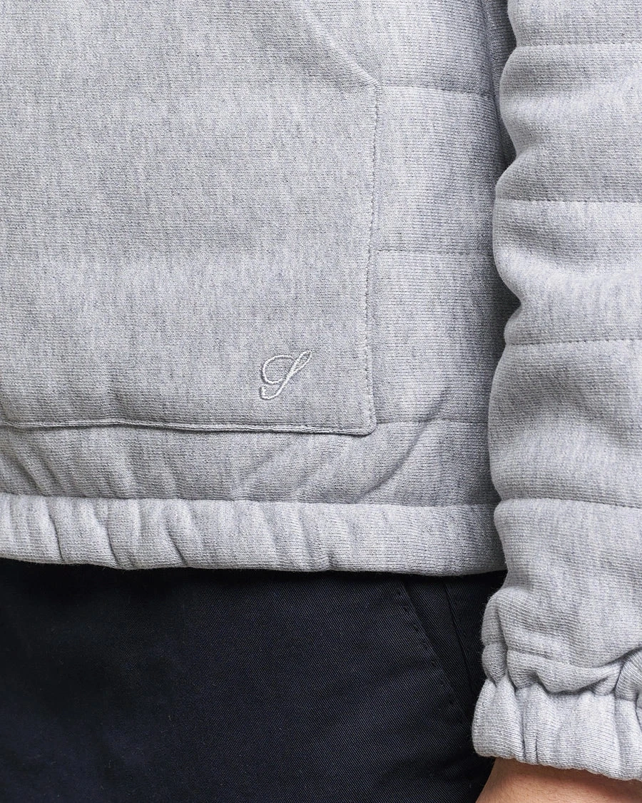 Light Grey Quilted Flannel Cotton Zip Jacket - Stenströms 9 Light Grey Quilted Flannel Cotton Zip Jacket - Stenströms - Image 7