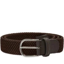 Brown Solid Woven Elastic Belt - Anderson's 11 Brown Solid Woven Elastic Belt - Anderson's -ETON Store 27 10 2020 BLR B0667 NE37 M1 m1 1