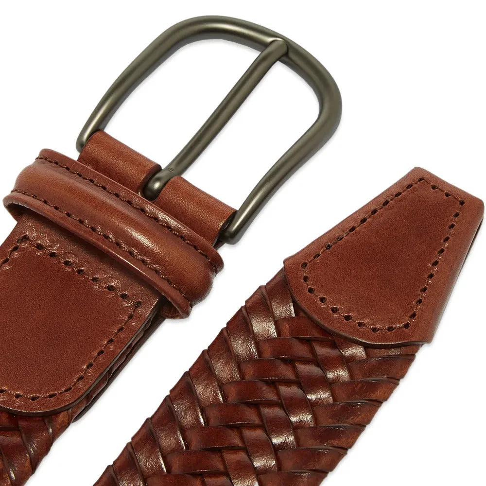 Tan Nappa Calf Stretch Leather Belt - Anderson's 4 Tan Nappa Calf Stretch Leather Belt - Anderson's - Image 2