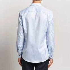 Blue Textured Twill Fitted Body Shirt W/ Contrast Details - Stenströms 14 Blue Textured Twill Fitted Body Shirt W/ Contrast Details - Stenströms -ETON Store 27483411r 4