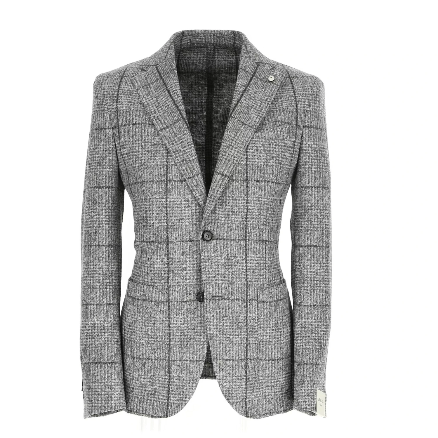 Gray Check Cotton-Wool Unconstructed Contemporary Sport Jacket - L.B.M. 1911 6 Gray Check Cotton-Wool Unconstructed Contemporary Sport Jacket - L.B.M. 1911 - Image 4