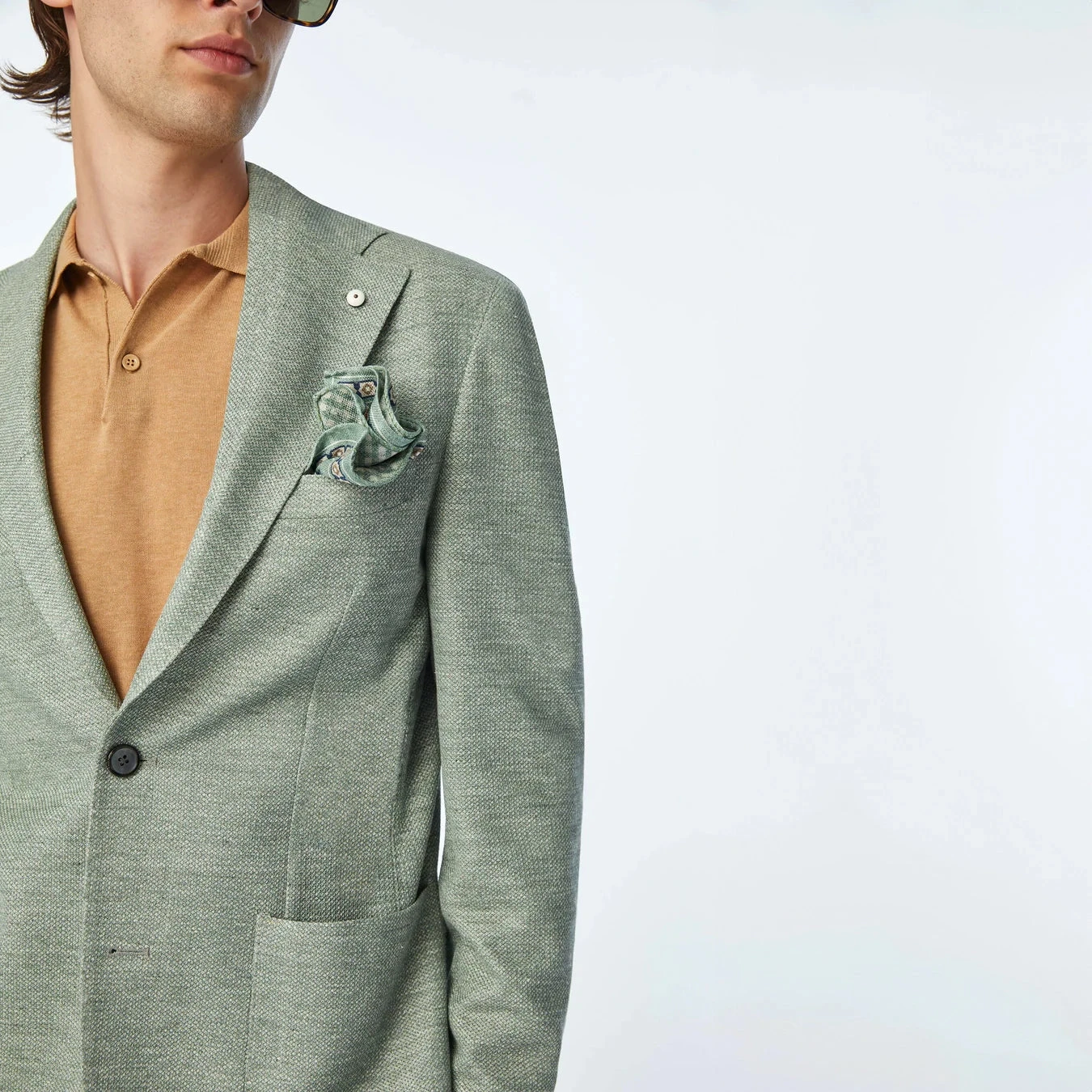Pistachio Green Linen-Cotton Jersey Unconstructed Sport Jacket - L.B.M 1911 5 Pistachio Green Linen-Cotton Jersey Unconstructed Sport Jacket - L.B.M 1911 - Image 3