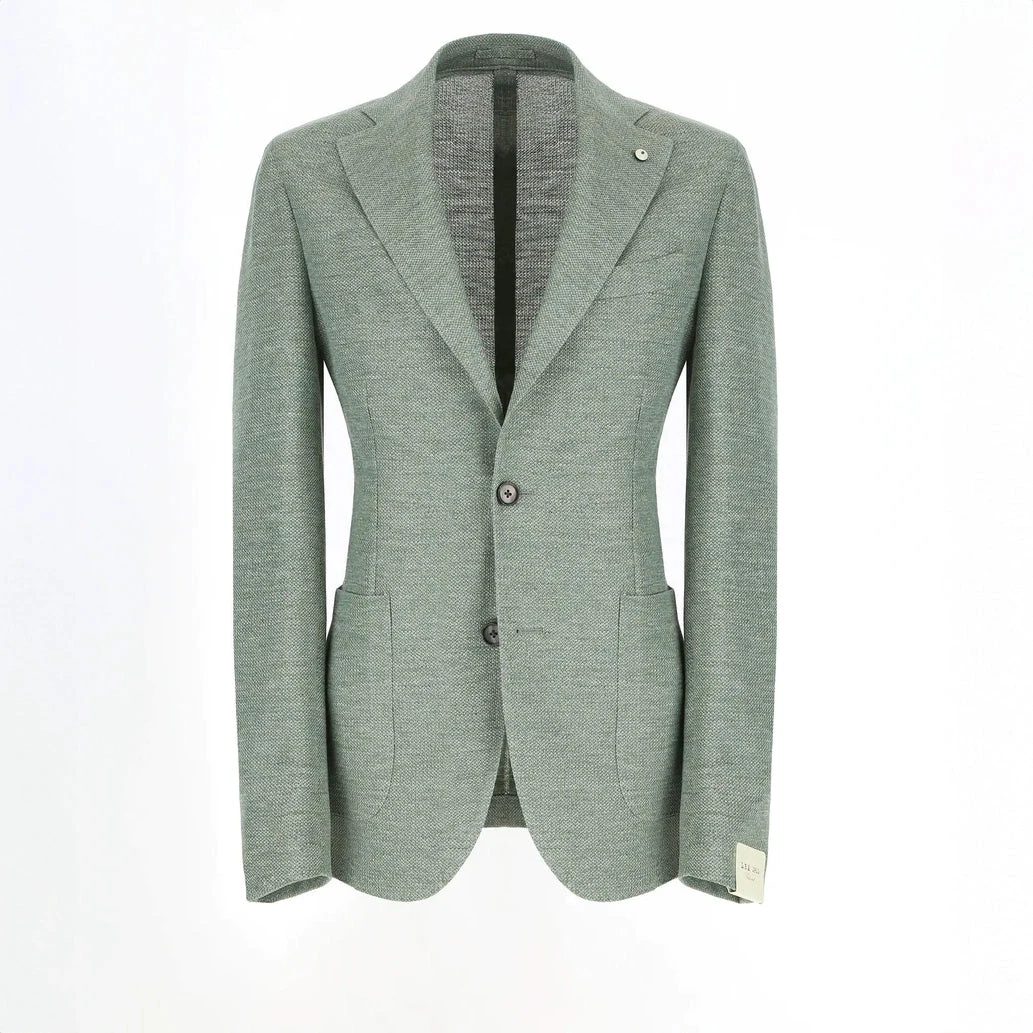 Pistachio Green Linen-Cotton Jersey Unconstructed Sport Jacket - L.B.M 1911 6 Pistachio Green Linen-Cotton Jersey Unconstructed Sport Jacket - L.B.M 1911 - Image 4