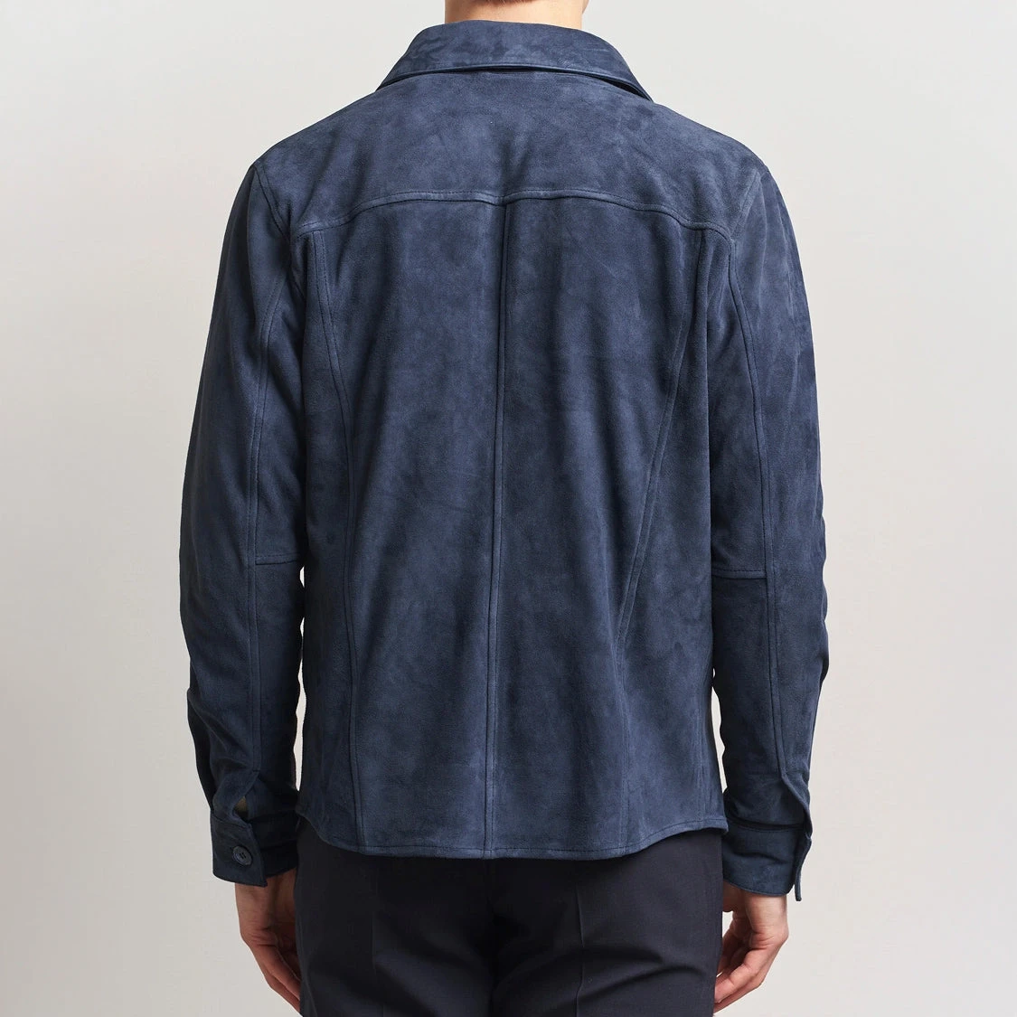 Navy Goat Suede Overshirt - Stenströms 6 Navy Goat Suede Overshirt - Stenströms - Image 4