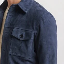 Navy Goat Suede Overshirt - Stenströms 16 Navy Goat Suede Overshirt - Stenströms -ETON Store 28129911r 5