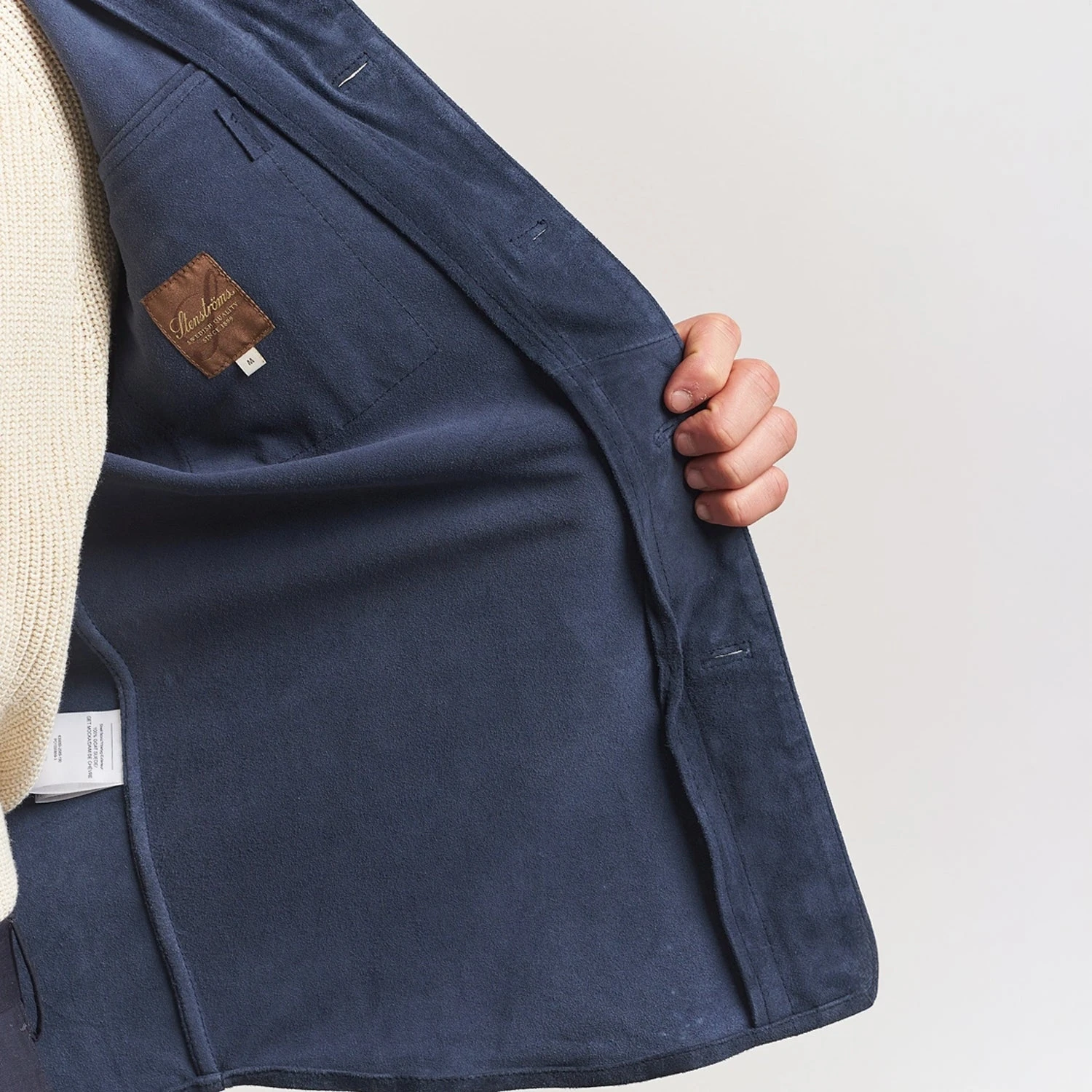 Navy Goat Suede Overshirt - Stenströms 8 Navy Goat Suede Overshirt - Stenströms - Image 6