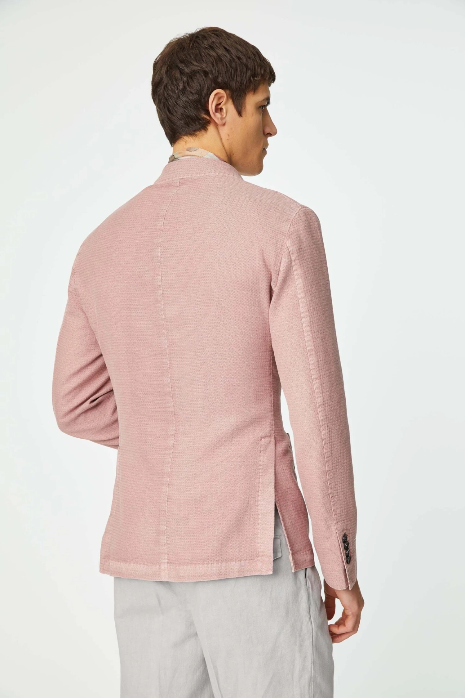 Dusty Pink Cotton Stretch Unconstructed Jacket - LBM 1911 4 Dusty Pink Cotton Stretch Unconstructed Jacket - LBM 1911 - Image 2