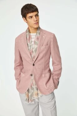Dusty Pink Cotton Stretch Unconstructed Jacket - LBM 1911