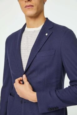 Blue Technical Travel Washable Wool Jacket - LBM 1911 -ETON Store 2844 S 35208 1 02 giacca sam in jersey tecnico blu