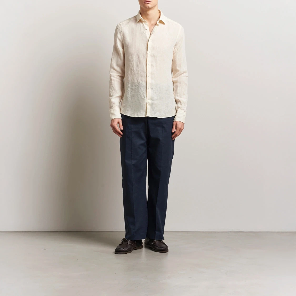 Butter Yellow Linen Casual Slimline Shirt - Stenströms 7 Butter Yellow Linen Casual Slimline Shirt - Stenströms - Image 5