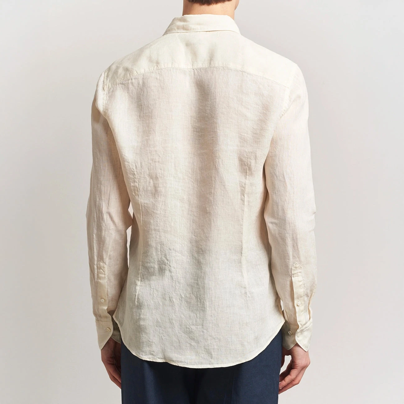 Butter Yellow Linen Casual Slimline Shirt - Stenströms 8 Butter Yellow Linen Casual Slimline Shirt - Stenströms - Image 6