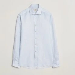 Light Blue Linen Lyocell Stretch Fitted Body Casual Shirt - Stenströms 17 Light Blue Linen Lyocell Stretch Fitted Body Casual Shirt - Stenströms -ETON Store 28623611r 1