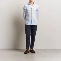 Light Blue Linen Lyocell Stretch Fitted Body Casual Shirt - Stenströms 16 Light Blue Linen Lyocell Stretch Fitted Body Casual Shirt - Stenströms -ETON Store 28623611r 2