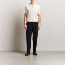 Offwhite Textured Cotton/Linen Polo Shirt - Stenströms 9 Offwhite Textured Cotton/Linen Polo Shirt - Stenströms -ETON Store 28626411r 2