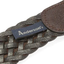 Brown Woven Leather Belt - Anderson's -ETON Store 31 05 2019 andersons wovenleatherbelt darkbrown a1097 pi178 m1 cw 3