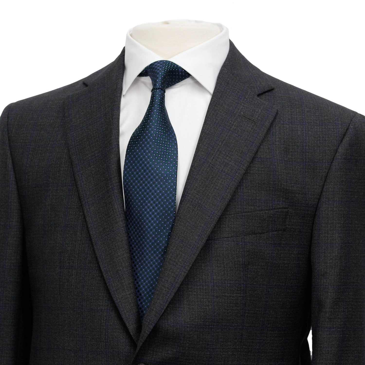 Gray And Blue Neat Check Esprit Modern Fit Suit - Jack Victor 6 Gray And Blue Neat Check Esprit Modern Fit Suit - Jack Victor - Image 4