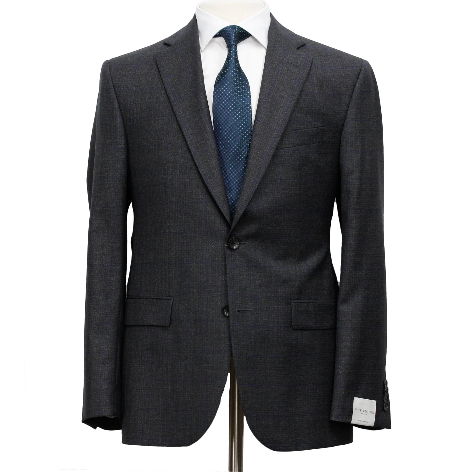 Gray And Blue Neat Check Esprit Modern Fit Suit - Jack Victor 3 Gray And Blue Neat Check Esprit Modern Fit Suit - Jack Victor