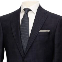Dark Blue Tonal Check Urban Slim Fit Wool Suit - Jack Victor 8 Dark Blue Tonal Check Urban Slim Fit Wool Suit - Jack Victor -ETON Store 322116 3