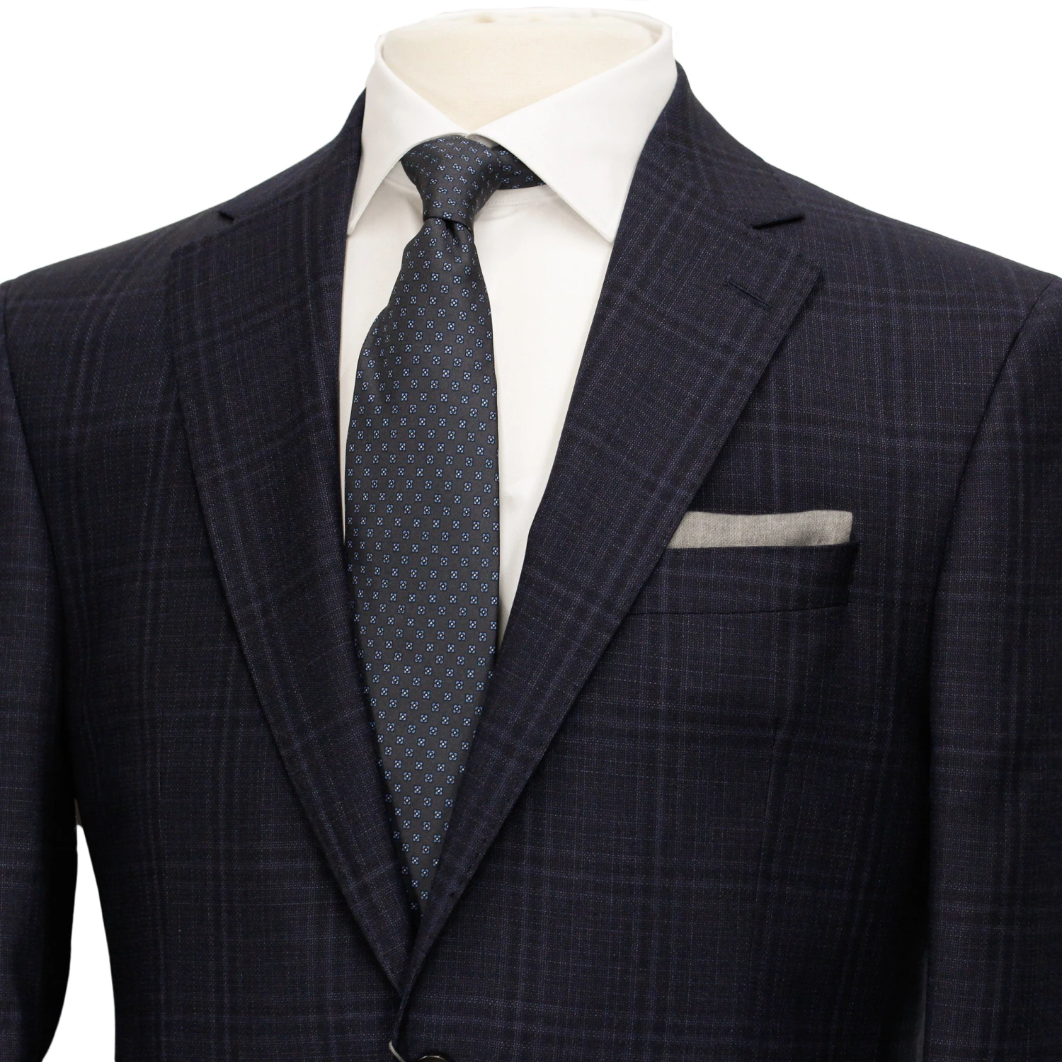Dark Blue Tonal Check Urban Slim Fit Wool Suit - Jack Victor 4 Dark Blue Tonal Check Urban Slim Fit Wool Suit - Jack Victor - Image 2
