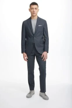 Charcoal Dean Contemporary Fit Wool Stretch Suit - Jack Victor