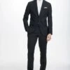 Black Dean Contemporary Fit Wool Stretch Suit - Jack Victor