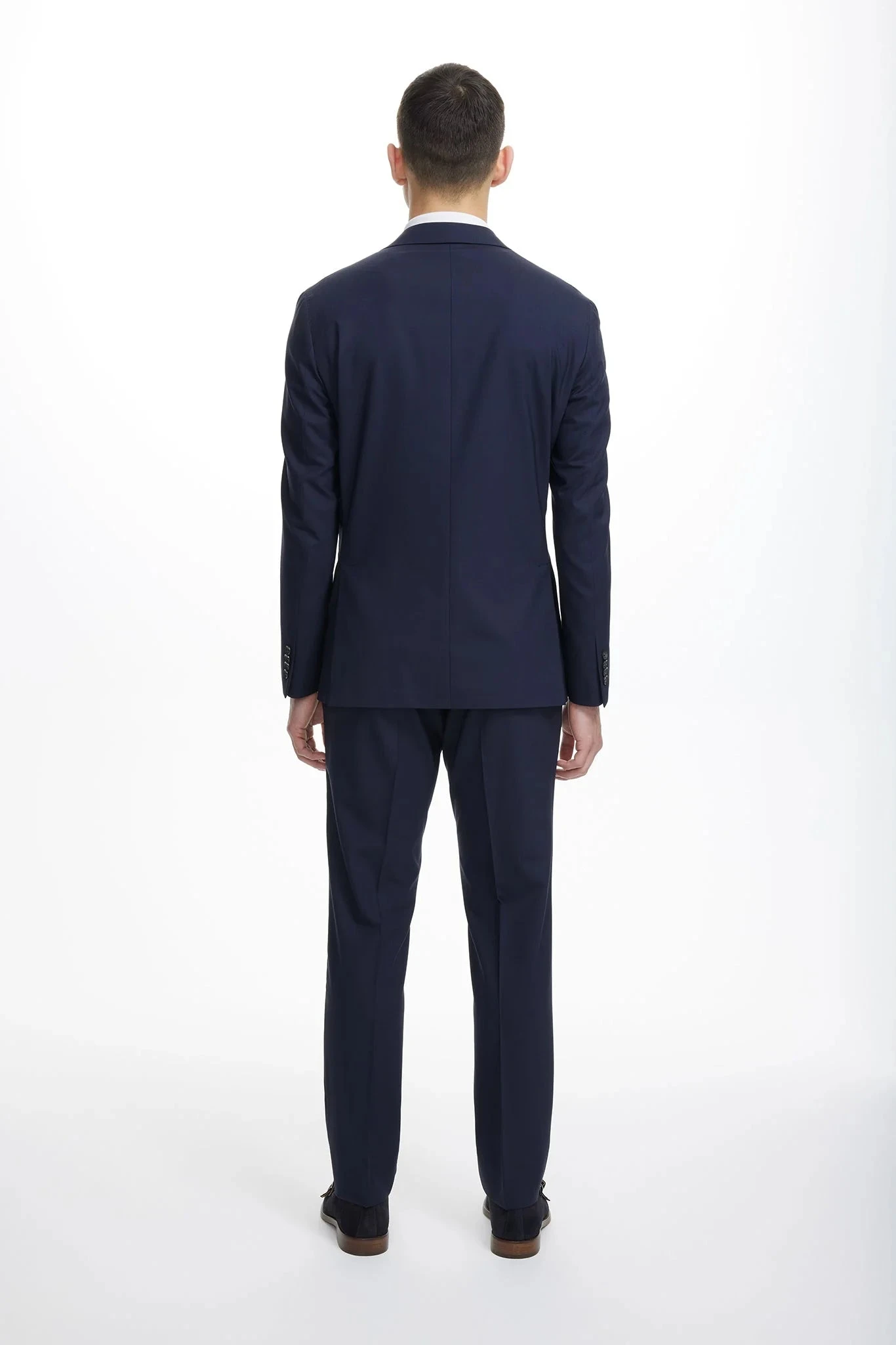 Navy Blue Dean Contemporary Fit Wool Stretch Suit - Jack Victor 4 Navy Blue Dean Contemporary Fit Wool Stretch Suit - Jack Victor - Image 2