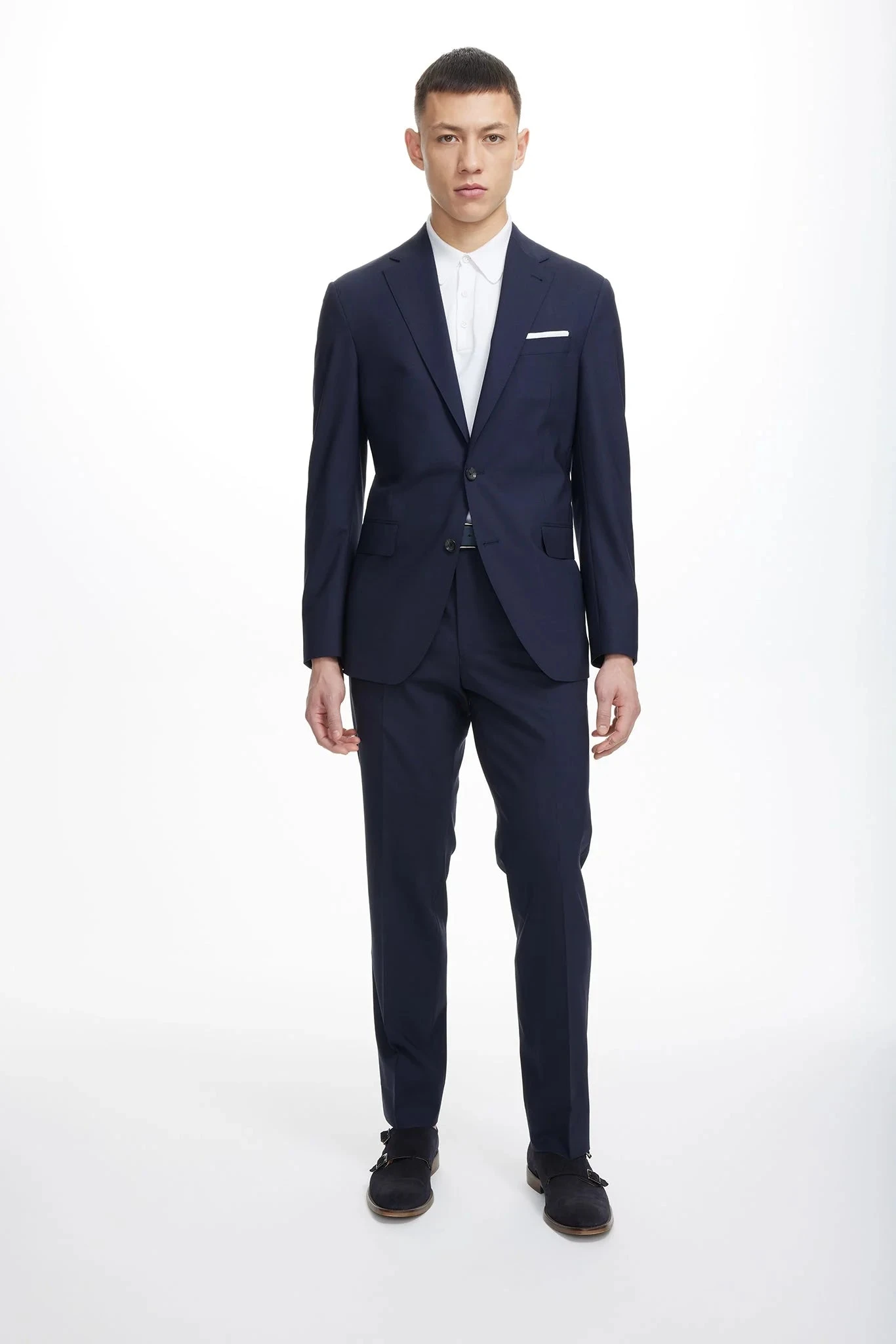 Navy Blue Dean Contemporary Fit Wool Stretch Suit - Jack Victor 5 Navy Blue Dean Contemporary Fit Wool Stretch Suit - Jack Victor - Image 3