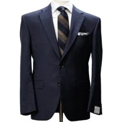 Navy Neat Micro-Check Napoli Classic Fit Wool Suit - Jack Victor
